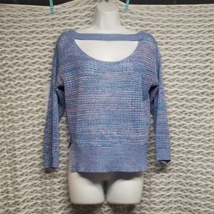 Blue and Pink Knit Sweater